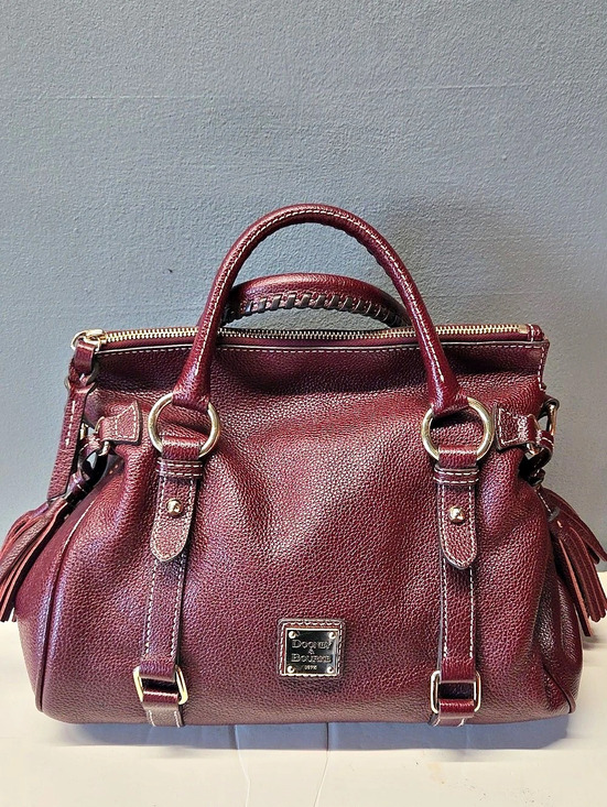 Dooney & Bourke Handbags - Dooney & Bourke City Barlow Satchel Burgundy Leather